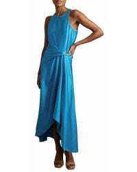 Reiss - Micah Sleeveless Satin High-Low Maxi Dress - Lyst