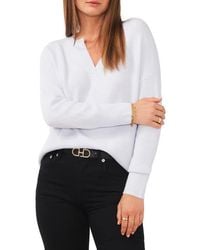 Vince Camuto - Drop Shoulder V-Neck Sweater - Lyst
