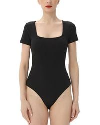 Kimi + Kai - Square Neck Basic Bodysuit - Lyst