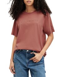 AllSaints - Pippa Embroidered Logo T-shirt - Lyst