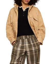 Sanctuary - Limelight Bead Detail Cotton Surplus Jacket - Lyst