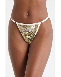 Kilo Brava - Floral Embroidered G-String - Lyst