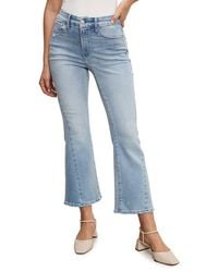 GOOD AMERICAN - Soft-Tech Good Legs High Waist Distressed Crop Mini Bootcut Jeans - Lyst