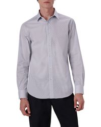 Bugatchi - Shaped Fit Print Stretch Cotton Button-up Shirt - Lyst