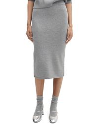 Mango - Rib Midi Sweater Skirt - Lyst