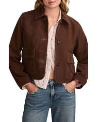 Lucky Brand - Button Front Suede Jacket - Lyst