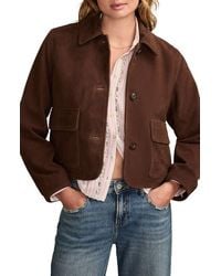 Lucky Brand - Button Front Suede Jacket - Lyst