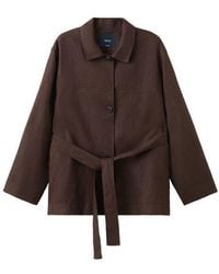 Mango - Belted Linen Jacket - Lyst