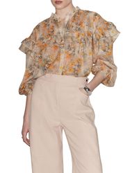 & Other Stories - & Floral Print Ruffle Shirt - Lyst