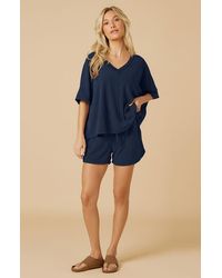 Softies - Terry Relaxed V-Neck With Short Set - Lyst