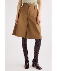 Chloé - Garment Dye Organic Cotton Canvas Bermuda Shorts - Lyst