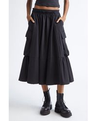R13 - Gathered Cargo Midi Skirt - Lyst