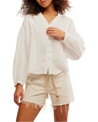 Free People - Valley Cotton Doublecloth Button-Up Shirt - Lyst