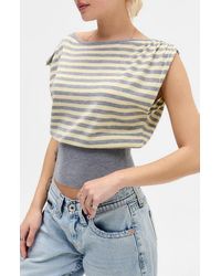 BDG - Bailey Stripe Boat Neck Crop Top - Lyst
