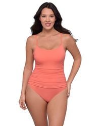 S3 - Classic Shirred Front One Piece Swimsuit - Lyst