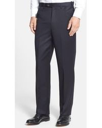 Berle - Self Sizer Waist Flat Front Classic Fit Wool Gabardine Trousers - Lyst