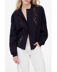 Madewell - Lace Inset Pintuck Button-Up Shirt - Lyst