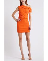Open Edit - Ruched One-Shoulder Body-Con Minidress - Lyst