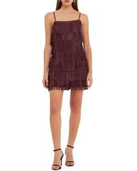 Endless Rose - Beaded Fringe Minidress - Lyst