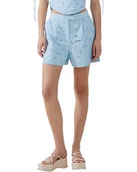 French Connection - Rhodes Floral Lace Cotton Shorts - Lyst