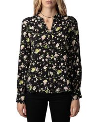 Zadig & Voltaire - Twina Rose Print Button-up Shirt - Lyst