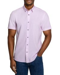 Con.struct - Slim Fit Gingham Woven Short Sleeve Basic Shirt - Lyst