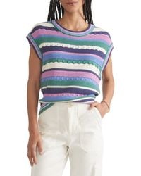 Marine Layer - Stripe Short Sleeve Sweater - Lyst