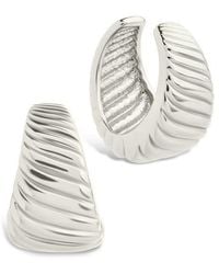 Sterling Forever - Beth Twisted Croissant Ear Cuffs - Lyst