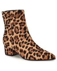 Nine West - Maribu Leopard Print Genuine Calf Hair Bootie - Lyst