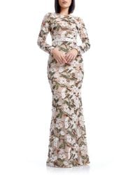 Dress the Population - Tamra Sequin Embroidered Long Sleeve Mermaid Gown - Lyst