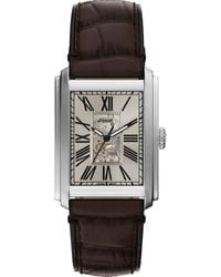 Fossil - Carraway Open Heart Leather Strap Watch, 30Mm X 42Mm - Lyst