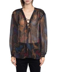 Zadig & Voltaire - Tamela Horses Sheer Mousseline Top - Lyst