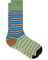Paul Smith - Stripe Cotton Blend Dress Socks - Lyst
