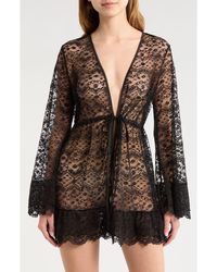 Kilo Brava - Embroidered Sheer Mesh Robe - Lyst