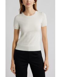 Open Edit - Fitted Short Sleeve Sweater - Lyst