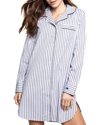 Petite Plume - French Ticking Stripe Cotton Nightshirt At Nordstrom - Lyst