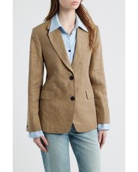 Rag & Bone - Frank Plaid Linen Blazer With Poplin Bib - Lyst