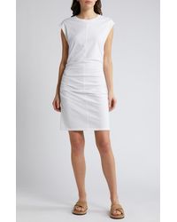Treasure & Bond - Ruched Organic Cotton Cap Sleeve Dress - Lyst