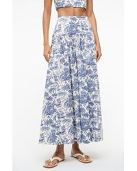 STAUD - Procida Floral Print Maxi Skirt - Lyst