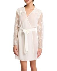 Rya Collection - Giselle Lace Accent Chiffon Cover-Up Robe - Lyst