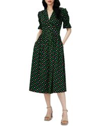 Diane von Furstenberg - Erica Geo Print Button Front Midi Dress - Lyst