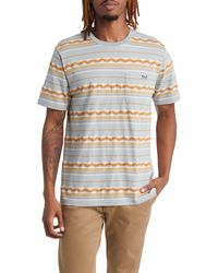Dark Seas - Rosswood Jacquard Stripe Cotton Pocket T-shirt - Lyst