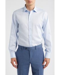 Lorenzo Uomo - Trim Fit Cotton Herringbone Dress Shirt - Lyst