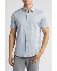 Robert Barakett - Gravel Hill Stripe Knit Short Sleeve Button-up Shirt - Lyst