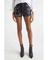 R13 - Studded Five-Pocket Leather Shorts - Lyst