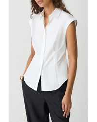 Theory - Cap Sleeve Button-Up Shirt - Lyst