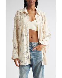 R13 - Ripped Button-Up Shirt - Lyst