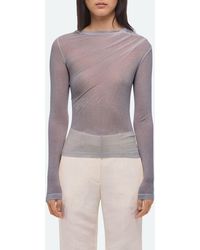 Helmut Lang - Twist Long Sleeve Sheer Top - Lyst