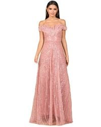 LARA New York - Off Shoulder Beaded Ballgown - Lyst
