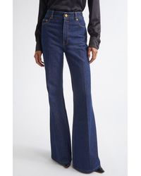 Zimmermann - High Waist Slim Stretch Denim Flare Jeans - Lyst